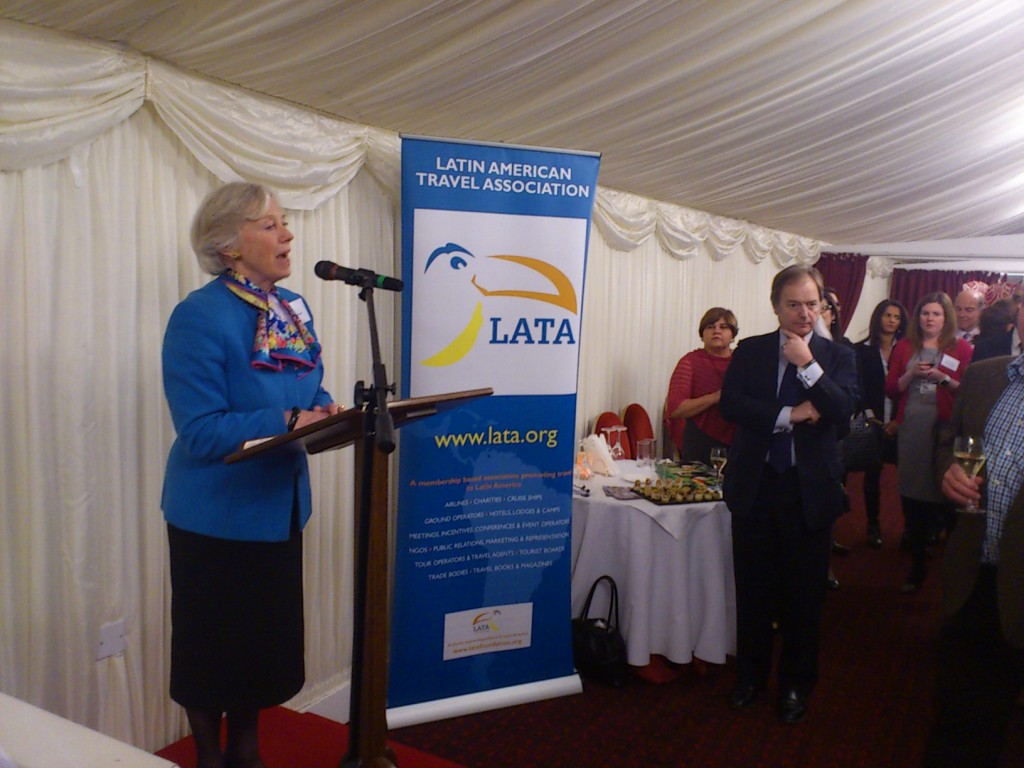 Baroness Hooper addressing the room